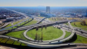 aerial view of highways